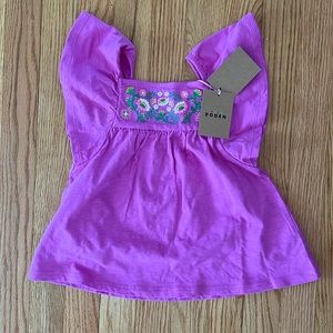 Mini Boden Flutter Sleeve Magenta